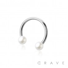 PEARL COATING BALL 316L SURGICAL STAINLESS STEEL HORSESHOE