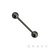 BLACK PVD PLATED OVER 316L SURGICAL STEEL BARBELL WITH BALL