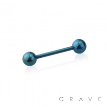DARK BLUE PVD PLATED OVER 316L SURGICAL STEEL BARBELLS WITH BALLS