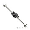 316L SURGICAL STEEL BURNISHED SILVER ROSE INDUSTRIAL BARBELL
