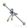 BUTTERFLY DANGLE 316L SURGICAL STEEL INDUSTRIAL BARBELL