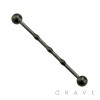 IP PLATED 316L SURGICAL STEEL INDUSTRIAL BARBELL SMALL DIAMETER WITH 3 KNOT