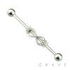 316L SURGICAL STEEL INFINITY DESIGN CENTER INDUSTRIAL BARBELL WITH BALLS