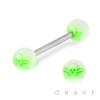 316L STAINLESS STEEL BARBELL W/ CROSSBONE ACRYLIC BALL