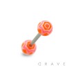 316L SURGICAL STEEL BARBELL WITH COBWEB DESIGN ACRYLIC BALL