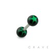 316L SURGICAL STEEL BARBELL WITH STAR DESIGN ACRYLIC BALL