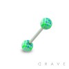 316L SURGICAL STEEL BARBELL WITH CHECKERED PATTERN DESIGN ACRYLIC BALL