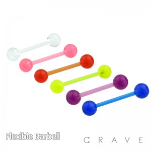 TRANSPARENT UV ACRYLIC TONGUE BARBELL