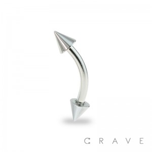 316L SURGICAL STEEL EYEBROW WITH SPIKES (external thread)