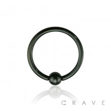 BLACK PVD PLATED CAPTIVE BEAD RING OVER 316L SURGICAL STEEL