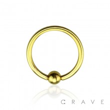 GOLD PVD PLATED CAPTIVE BEAD RING OVER 316L SURGICAL STEEL