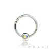 316L SURGICAL STEEL CAPTIVE BEAD RING WITH PRESS FIT GEM