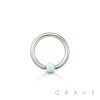 SYNTHETIC OPAL BALL 316L SURGICAL STEEL CAPTIVE BEAD RING