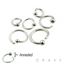 316L SURGICAL STEEL FIXED BALL CAPTIVE BEAD RING