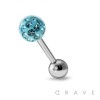CRYSTAL PAVED EPOXY FERIDO BALL 316L SURGICAL STEEL CARTILAGE/TRAGUS BAR