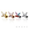 316L SURGICAL STAINLESS STEEL CARTILAGE BARBELL WITH GEM BUTTERFLY