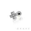 316L SURGICAL STAINLESS STEEL CARTILAGE BARBELL WITH TINY CROSS