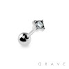316L SURGICAL STAINLESS STEEL CARTILAGE BARBELL WITH SOLITAIRE KITE