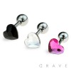 316L SURGICAL STEEL CARTILAGE BARBELL WITH SINGLE CZ HEART