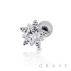 316L SURGICAL STAINLESS STEEL CARTILAGE BARBELL WITH STAR CZ