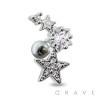 316L SURGICAL STEEL CARTILAGE BARBELL WITH CUBIC ZIRCONIA 3 STAR