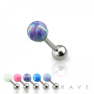 BRILLIANT 5MM OPAL 316L SURGICAL STEEL CARTILAGE BARBELL