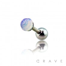 316L SURGICAL STEEL OPAL/CZ STONE CARTILAGE/TRAGUS BARBELL