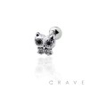 CZ STUDDED BABY OWL CARTILAGE BARBELL
