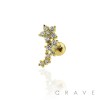 CZ FLOWER WITH CASCADING GEMS CARTILAGE BARBELL