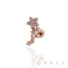 CZ FLOWER WITH CASCADING GEMS CARTILAGE BARBELL