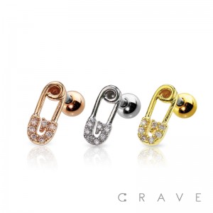 CZ PAVED MINI PIN 316L SURGICAL STEEL CARTILAGE BARBELL