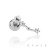 HOROSCOPE CZ PAVED 316L SURGICAL STEEL CARTILAGE BARBELL