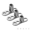 3 HOLE DERMAL ANCHOR BASE 316L SURGICAL STAINLESS STEEL
