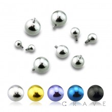 PVD PLATED OVER 316L SURGICAL STEEL INTERNALLY THREADED BASIC ROUND BALL DERMAL TOP