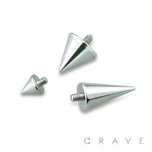 316L SURGICAL STEEL INTERNALLY THREADED SPIKE DERMAL TOP(TOP PART ONLY)