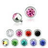 316L SURGICAL STEEL INTERNALLY THREADED DERMAL ANCHOR HEAD WITH PRESS FIT ROUND GEM BALL