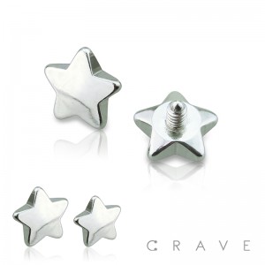 316L SURGICAL STEEL INTERNALLY THREADED STAR DERMAL TOP(TOP PART ONLY)