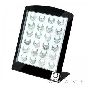 24PCS OF ASSORTED STEEL FAUX SEPTUM RING HANGER WITH DISPLAY