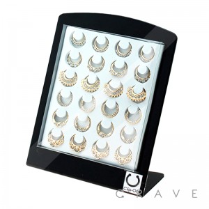 24PCS OF ASSORTED GOLD PLATED FAUX SEPTUM RING HANGER WITH DISPLAY