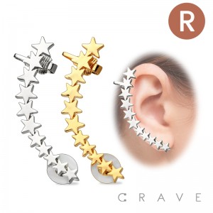 FALLING STAR LINK 316L SURGICAL STEEL EARRING CUFF (RIGHT SIDE)