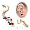 MULTI TONE GEM PAVED PEACOCK EAR CUFF (RIGHT SIDE)