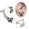 CASCADING TWO TONE GEM PAVED EARRING CUFF