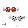 PAIR OF 316L SURGICAL STEEL STUD EARRING WITH 8MM DOT MULTI FERIDO BALLS ON POST