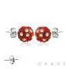PAIR OF 316L SURGICAL STEEL STUD EARRING WITH 8MM DOT MULTI FERIDO BALLS ON POST
