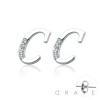 PAIR OF ALPHABET LETTERS A TO Z STUD EARRINGS W/ CUBIC ZIRCONIA