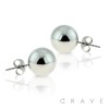 PAIR OF STAINLESS BALL STUD EARRING