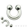 316L SURGICAL STEEL INTERNALLY THREADED HORSESHOE WITH BALL
