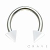 316L SURGICAL STAINLESS STEEL HORSESHOE WITH SOLID COLORED ACRYLIC SPIKES