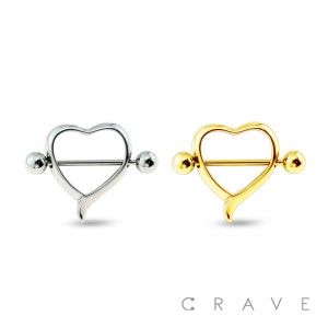HEART SHAPE 316L SURGICAL STEEL NIPPLE SHIELD