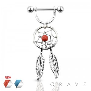 DREAM CATCHER DANGLE 316L SURGICAL STEEL NIPPLE SHIELD